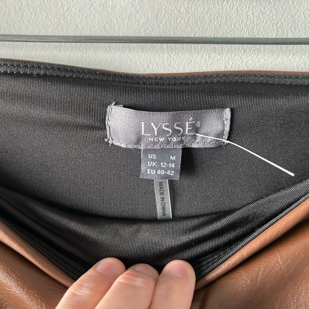 Lysse brown faux leather leggings - Picture 2 of 3